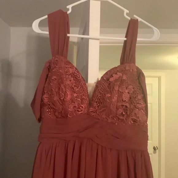 chinese dress ladies Women's Rust Strapless Maxi Dress
